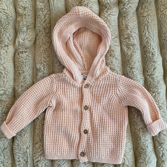 Carter's Pink Knit Hooded Sweater - Picture 1 of 2